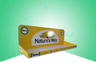 Glossy Yellow Cardboard Trays / PDQ Display Mempromosikan Produk Obat &amp;amp; Kesehatan dengan Desain Ringan