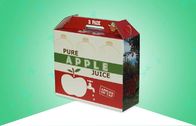 Kustom Kemasan Kotak Kertas Bergelombang Wadah Jus Apple Dengan Pegangan Yang Kuat