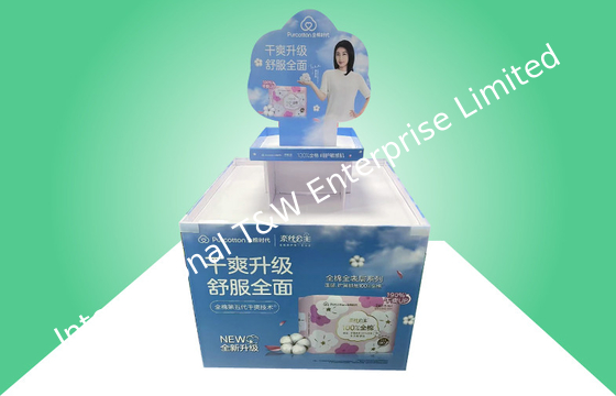 Beli All Round Show Cardboard Pallet Display Dapat Didaur Ulang Untuk Mempromosikan Sanitary Pad online manufacture
