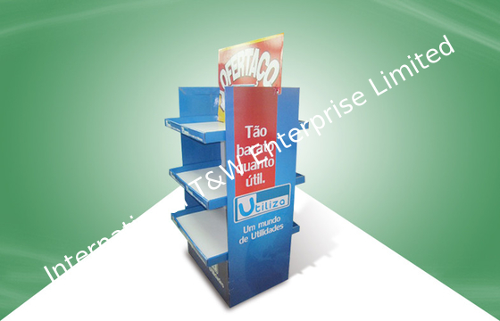 Beli Gift Three Shelf Cardboard Display Racks Untuk Produk Rumah Tangga, Two Side Show online manufacture