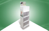 White Four Shelf Cardboard Free Standing Display Unit Offset Printing