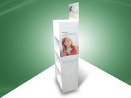 White Four Shelf Cardboard Free Standing Display Unit Offset Printing
