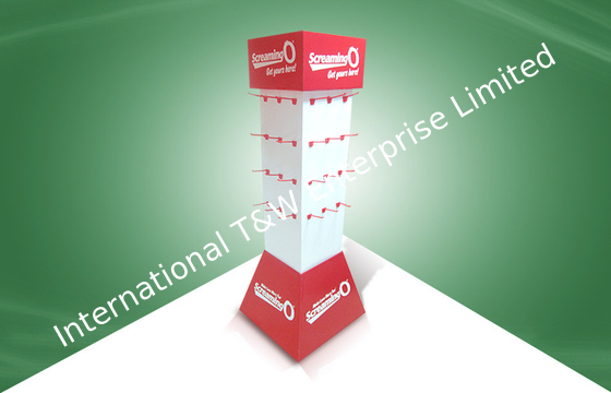 Beli 100% Toko Daur Ulang Red Cardboard POP POS Display Stand Floor Standing online manufacture