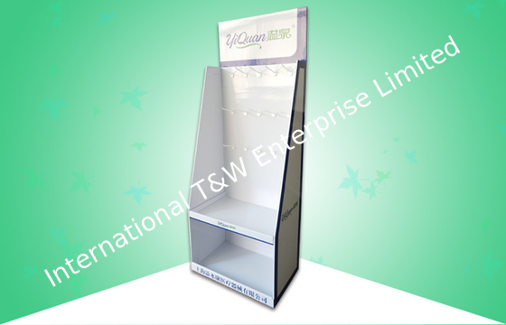 Beli OEM / ODM POS Display Stand, Corrugated Cardboard Floor Menampilkan Dengan Hooks / Rak online manufacture