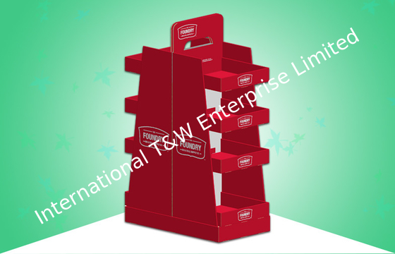 Beli Red POS Cardboard Advertising Menampilkan 2 Sided Four Shelf Large Space Stable online manufacture