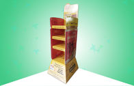 Layar Karton POP Kuat 4 Rak Bahan Biodegradable Untuk Mempromosikan Makanan Roti