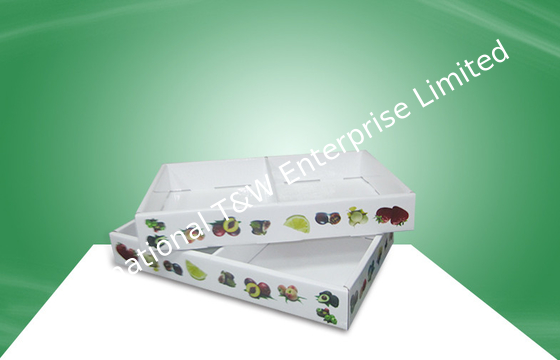 Bright Printing Costom Fruit PDQ Trays Countertop Display With Two Columns