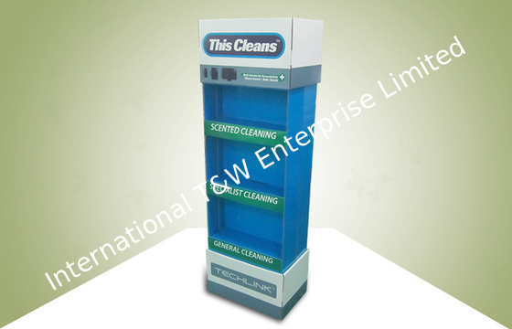 Harga yang bagus Double Face Show Three Shelf POS Cardboard Displays Sell Cleaning Products on line