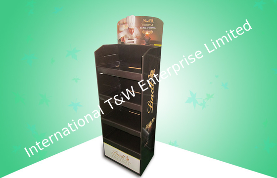 Harga yang bagus Chocolate Strong Corrugated Display Stand , Shop Retail Display Racks Easy Folding on line