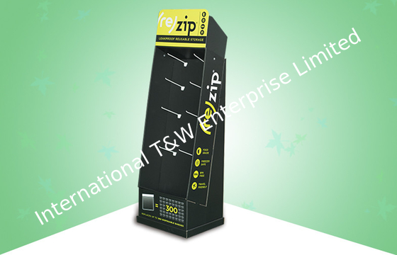 Harga yang bagus Promoting Corrugated Display Stands , Cardboard Floor Display Stands With Plastic Hook on line