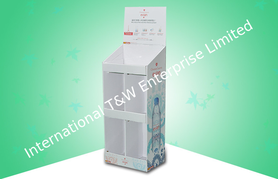 Harga yang bagus Bottle Pure Water Corrugated Cardboard Floor Display Stands With Strong Design on line