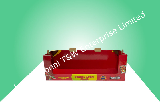 Retail / Supermarket Stackup Kartu PDQ Tray Display Untuk Mempromosikan Permen