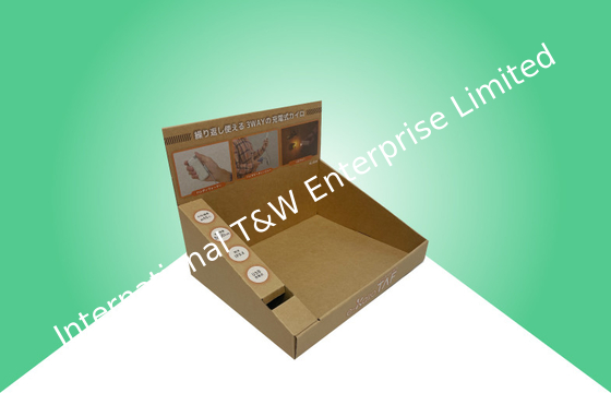 Brown Natural Kraft Cardboard Counter Display, Menjual Elektronika Tabel Display Unit