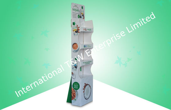 Harga yang bagus Easy Built Up Corrugated Floor Displays Promoting Foods With Glossy PP Lamination on line