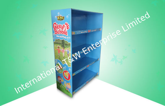 Harga yang bagus OEM / ODM 4 Rak Karton Lantai Tampilan Stand Kuat Double Wall Paper Board on line