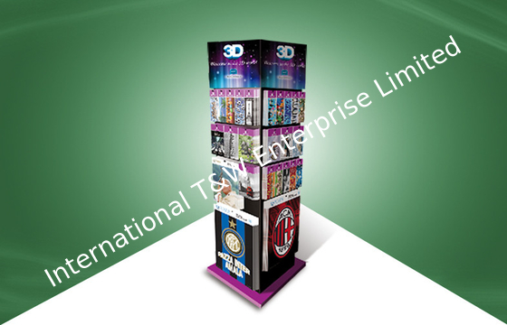 Harga yang bagus Four Face Show Cardboard Display Stands , Floor Standing Display Units To 3d Poster Cards on line