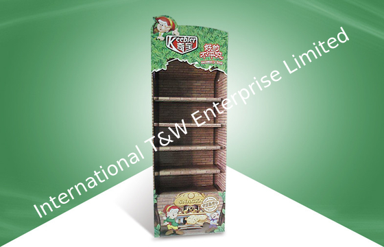 Harga yang bagus Five Shelf Pos Cardboard Displays , Logo Cardboard Shop Display For Snacks on line