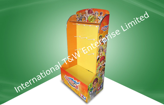 Harga yang bagus Yellow Retail Desktop Pop Cardboard Display Stand For Kid ' S Game Products on line