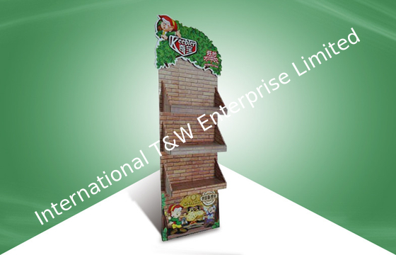 Harga yang bagus Floor Standing corrugated cardboard display Stand Shop Snacks Storage on line