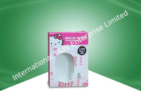 Kotak kemasan kertas warna penuh Kotak karton dengan jendela untuk Hello Kitty Mouse