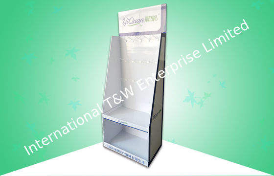 Harga yang bagus OEM / ODM POS Display Stand, Corrugated Cardboard Floor Menampilkan Dengan Hooks / Rak on line