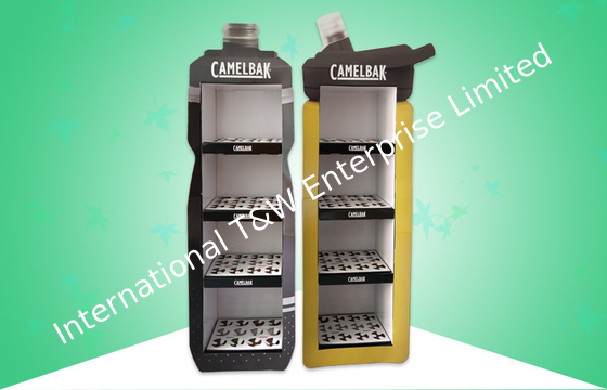 Harga yang bagus Botol - Bentuk Unit Layar Berdiri Bebas Kardus 4 Rak Struktur Perakitan Mudah on line