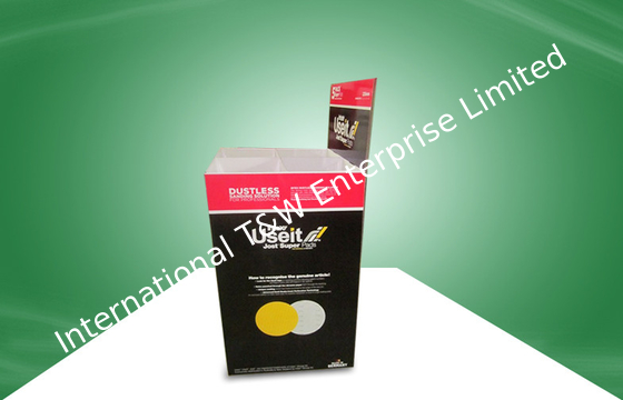 Harga yang bagus Black Recyclable Cardboard Dump Bins Glossy / Matt PP Lamination For Retail Store on line