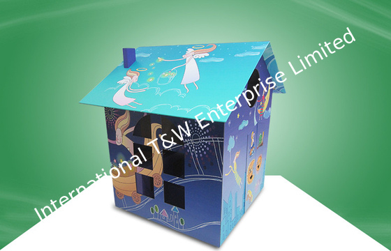 Harga yang bagus Recyclable Children ' S Cardboard Playhouse , Cardboard Coloring House For Kids on line