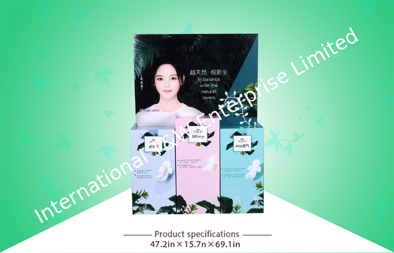 Harga yang bagus Pencetakan Offset Pad Menstrual 350gsm CCNB Karton Dump Bin PMS on line