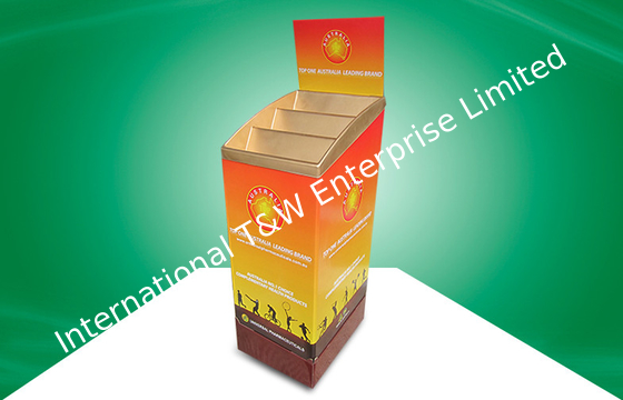 Harga yang bagus Strong Custom 3 Tier POP Cardboard Dump Bins  UV Coating With 4color CMKY Offset Printing on line