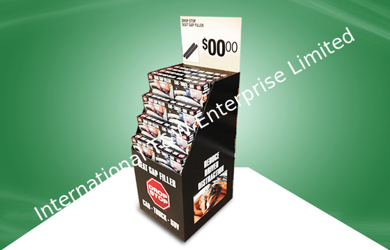 Harga yang bagus Seat Gap Filler Black Corrugated Cardboard Bins 4 Colors Offset Printing For Retail Store on line