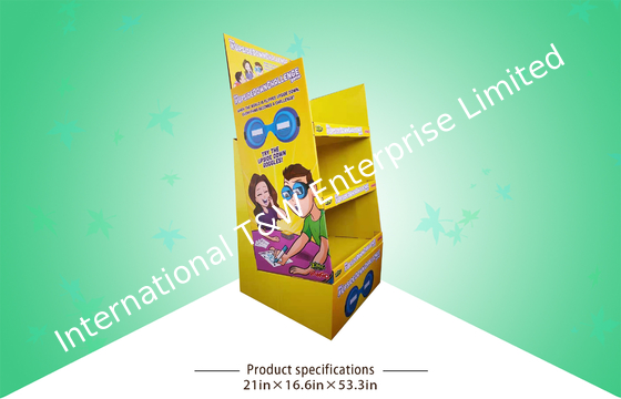 Harga yang bagus Kustom 3 Rak Cardboard Kid Glasses Display Berdiri untuk Mengatur Pemenuhan Di Pabrik China on line