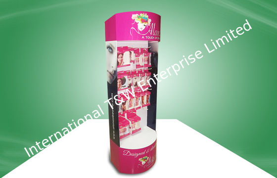 Harga yang bagus Eye - Catching Cosmetic POS Cardboard Display With Hook For Showcase Heavy Products on line