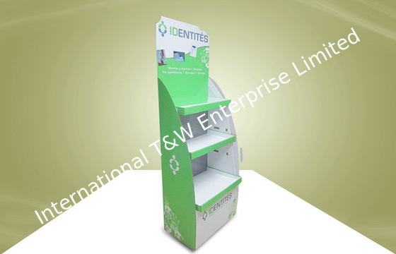 Harga yang bagus Green Cardboard Display Stands Adjustable Shelves For Health Care Products on line